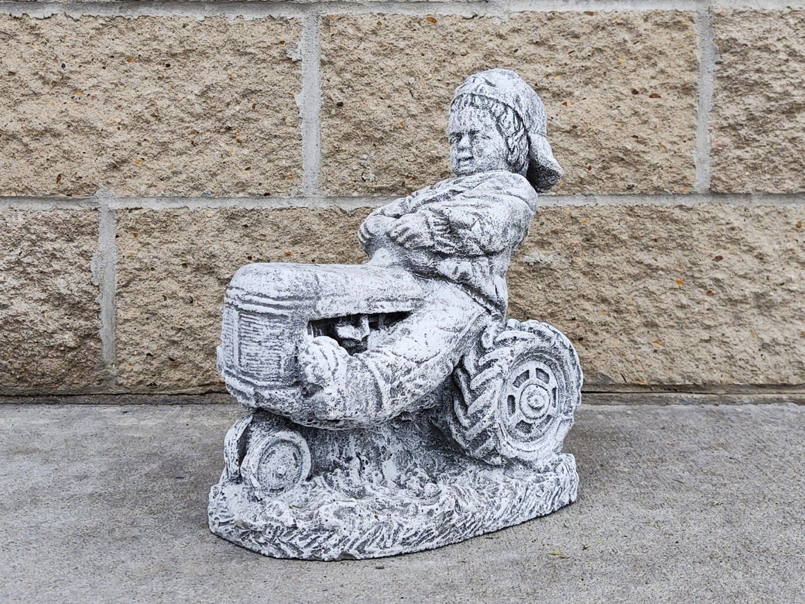Garden Sculpture, Boy on Tractor
