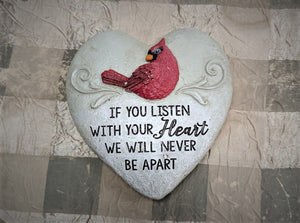 Small Cardinal Memorial Garden Stone, If You Listen with Your Heart
