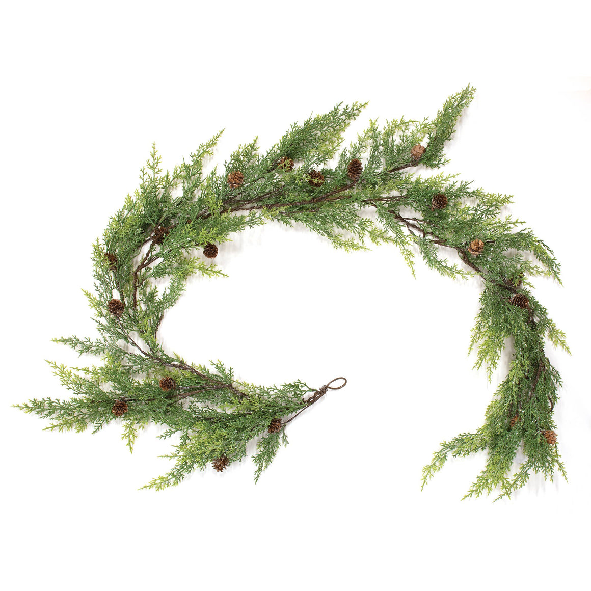 Glistening Weeping Cedar & Pine Cones Garland - 6 Ft.