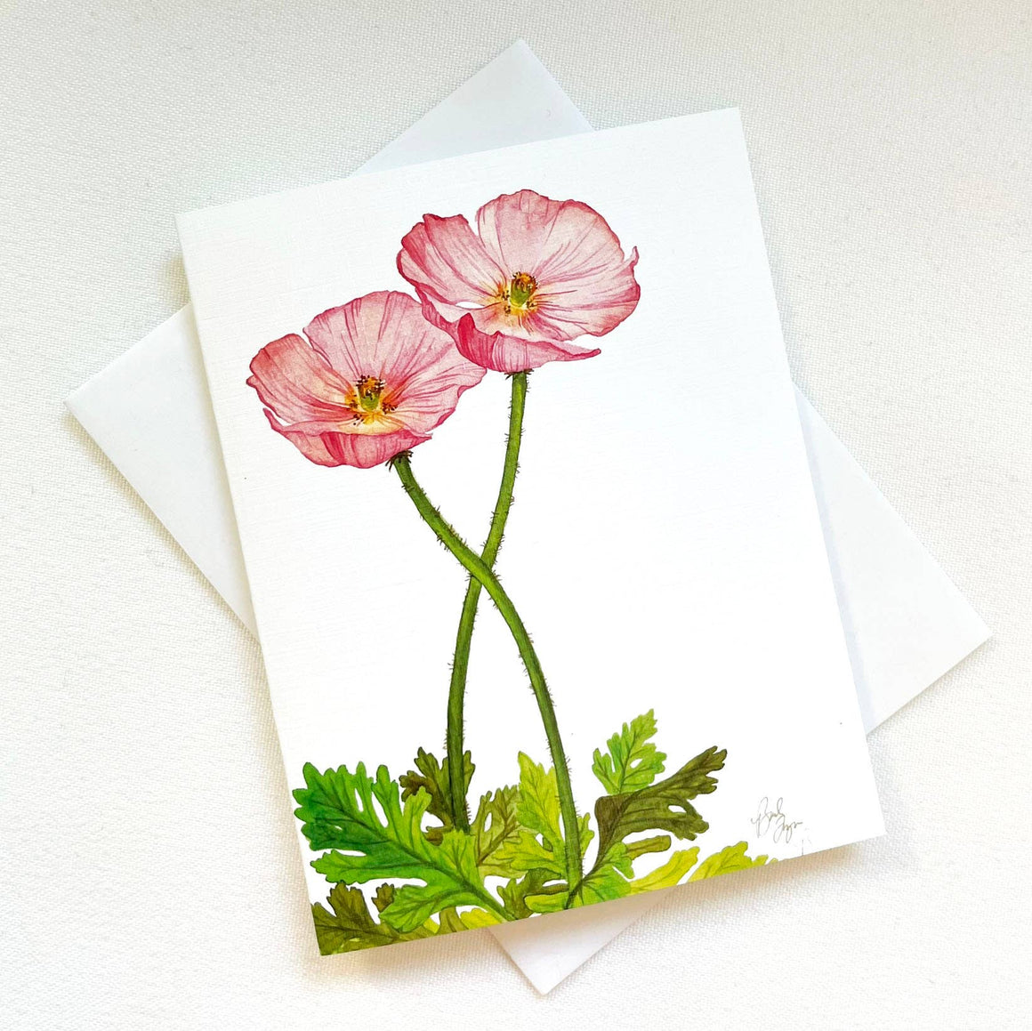 Pink Poppies Notecard