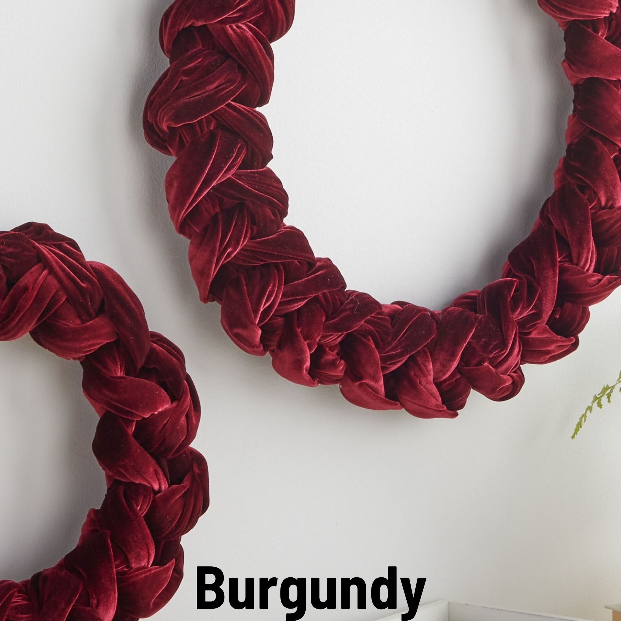 Woven Velvet Wreath, Entry Way, Christmas 2025, Hanukkah: Large Burgundy