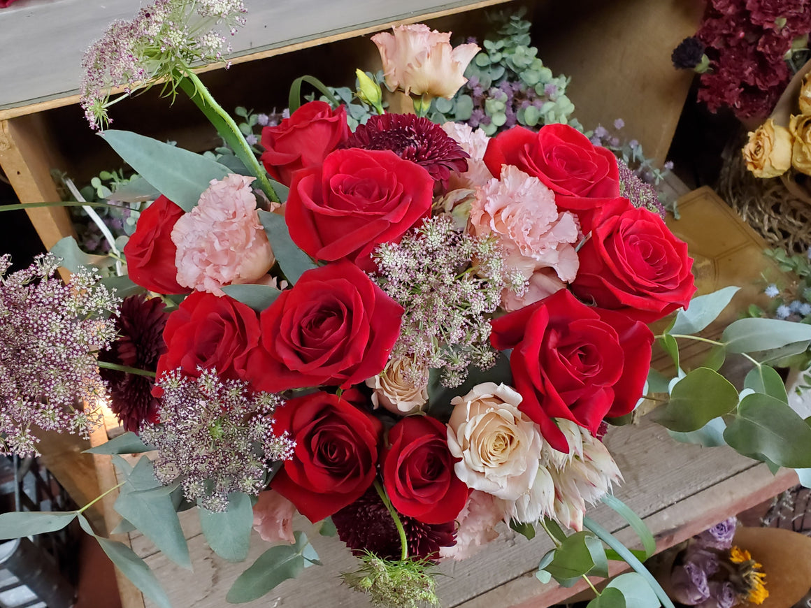 Deluxe Rose Bouquet with Mixed Flowers & Greenery