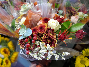 Fall Wrapped Flower Bouquet, Florist's Choice