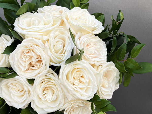 White Rose Bouquet - E's Florals
