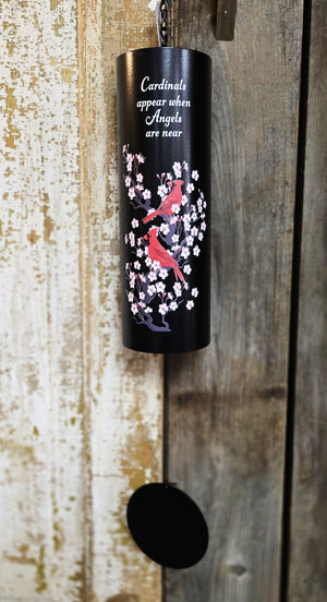 "Cardinals Appear" Cylinder Wind Chime