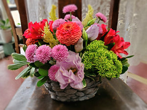 Fresh Flower Basket Arrangement