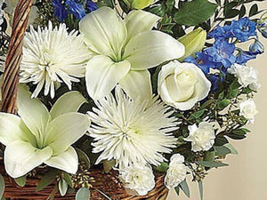 Hanukkah Fresh Flower Basket Arrangement