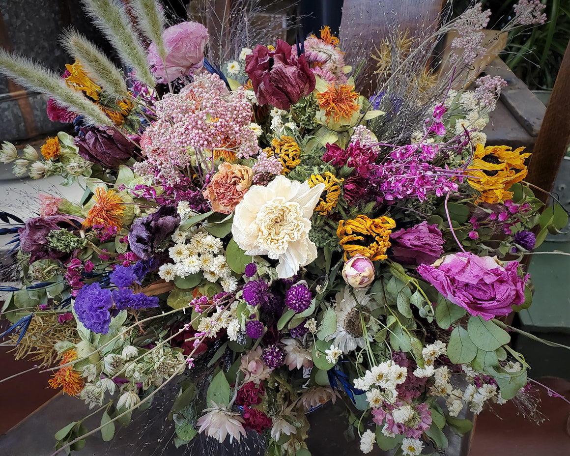 Large Dried Flower Wedding Bridal Bouquet