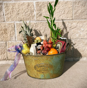 Premium Gift Basket with Plant