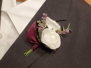 Silk Flower Boutonniere - Homecoming/Prom