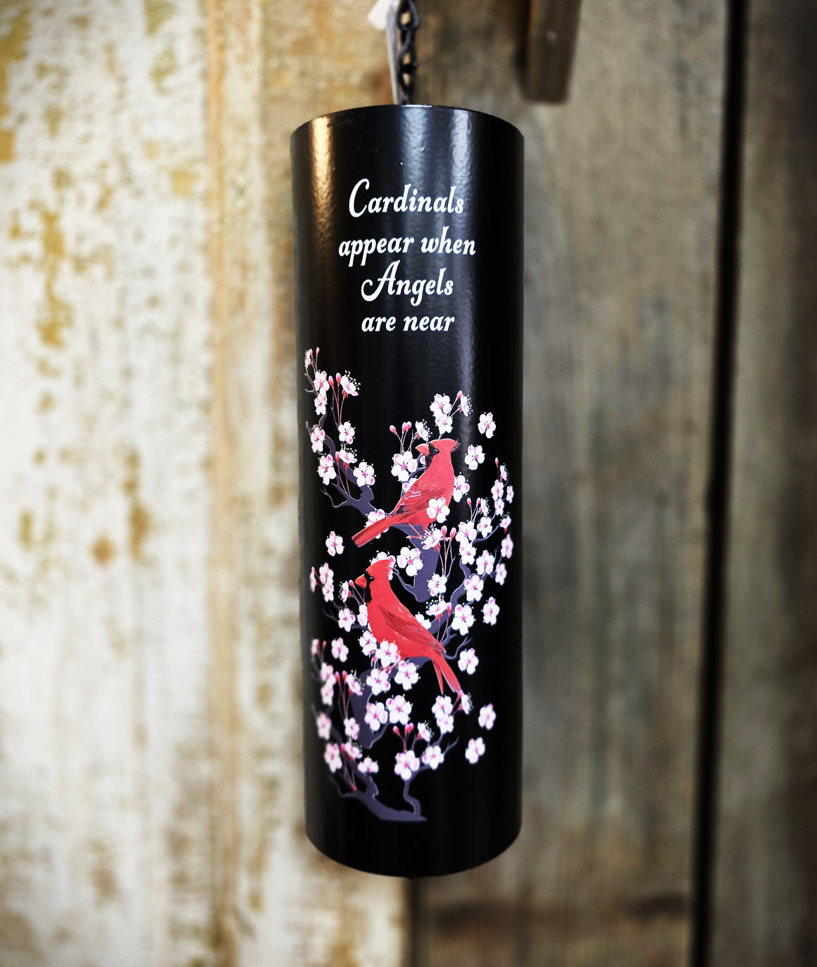 "Cardinals Appear" Cylinder Wind Chime