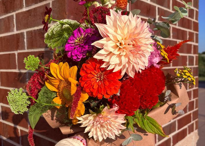 Wrapped Flower Bouquet, Locally Grown Flowers