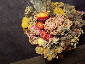 DIY Dried Flower Wrap Bouquet - Yellow/Orange Sampler