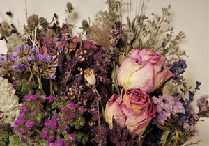 DIY Dried Flower Wrap Bouquet - Purple Sampler