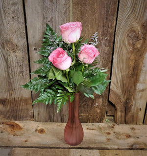 Valentine's Day Roses in Bud Vase