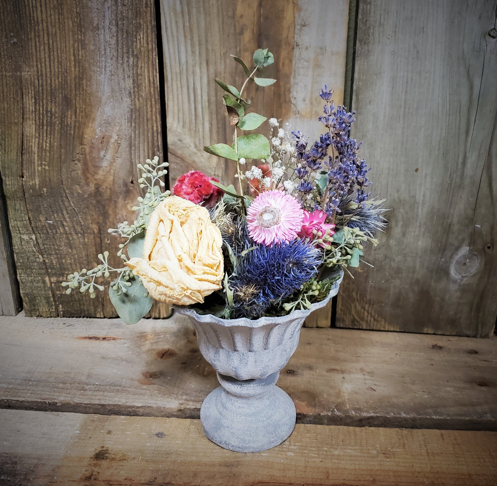 DIY Dried Flower Wrap Bouquet - Pastel Colors - E's Florals