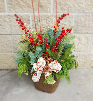 Outdoor Christmas Evergreen Basket