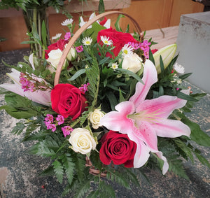 Fresh Flower Basket Arrangement