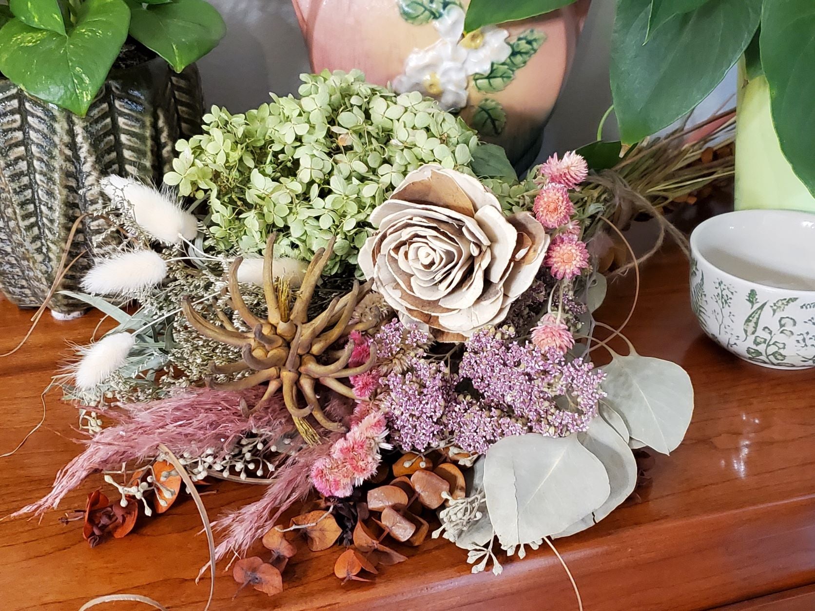 DIY Dried Flower Wrap Bouquet - Pastel Colors - E's Florals