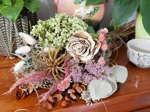 DIY Dried Flower Wrap Bouquet - Pastel Colors