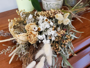 DIY Dried Flower Wrap Bouquet - Natural Colors