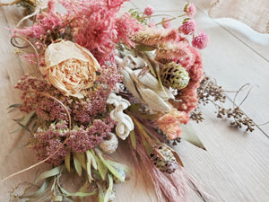 DIY Dried Flower Wrap Bouquet - Pastel Colors