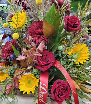 Sympathy Fresh Flower Basket Arrangement