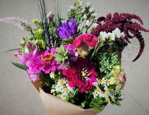 Wrapped Flower Bouquet, Patriotic Colors