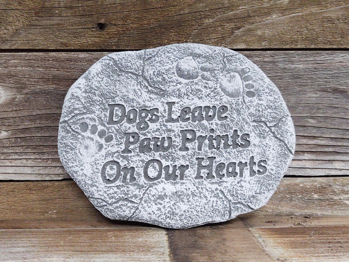 Memorial Garden Stone Dog Paw Print