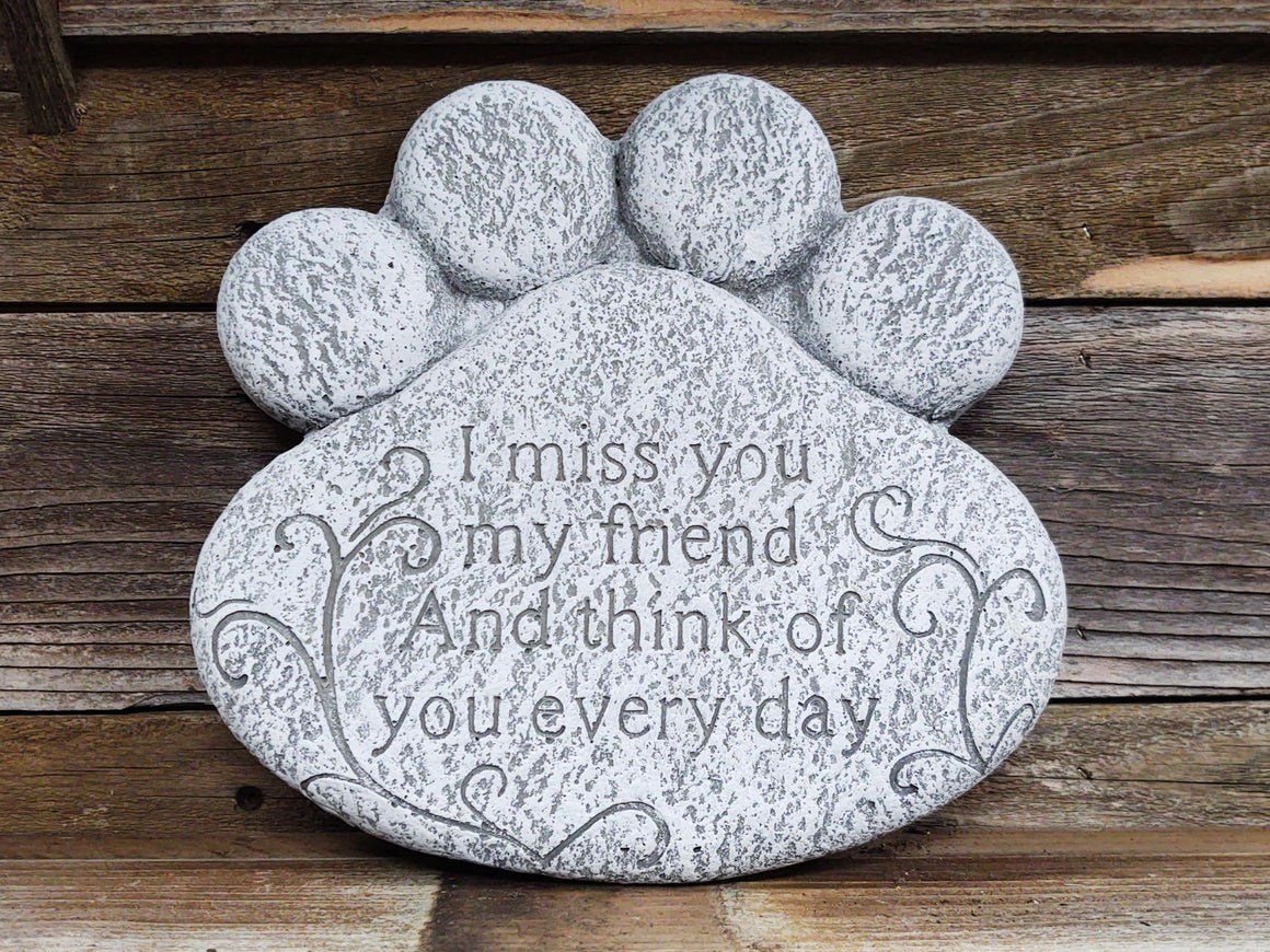 Memorial Garden Stone Paw Print