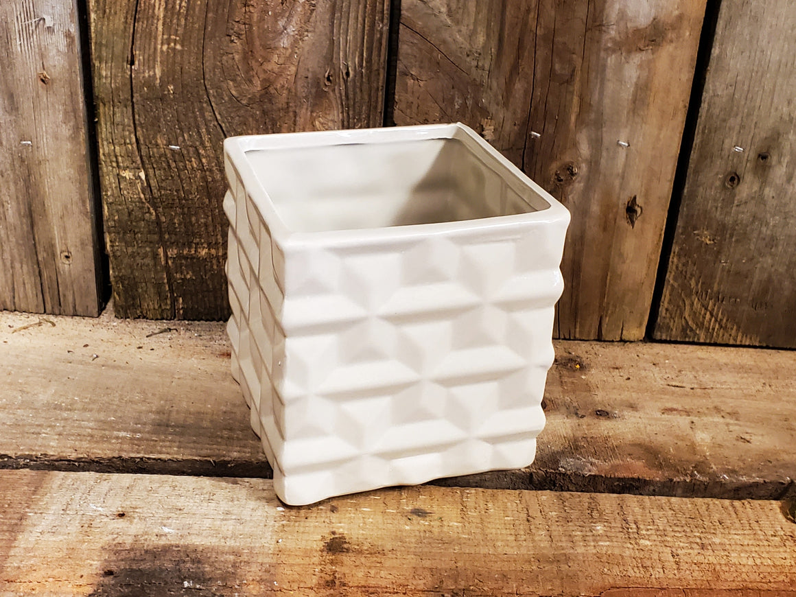Ceramic Geometric Basket Vase