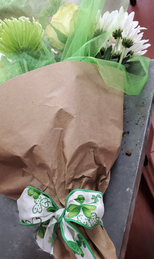 St. Patrick's Day Wrapped Flower Bouquet, Florist's Choice