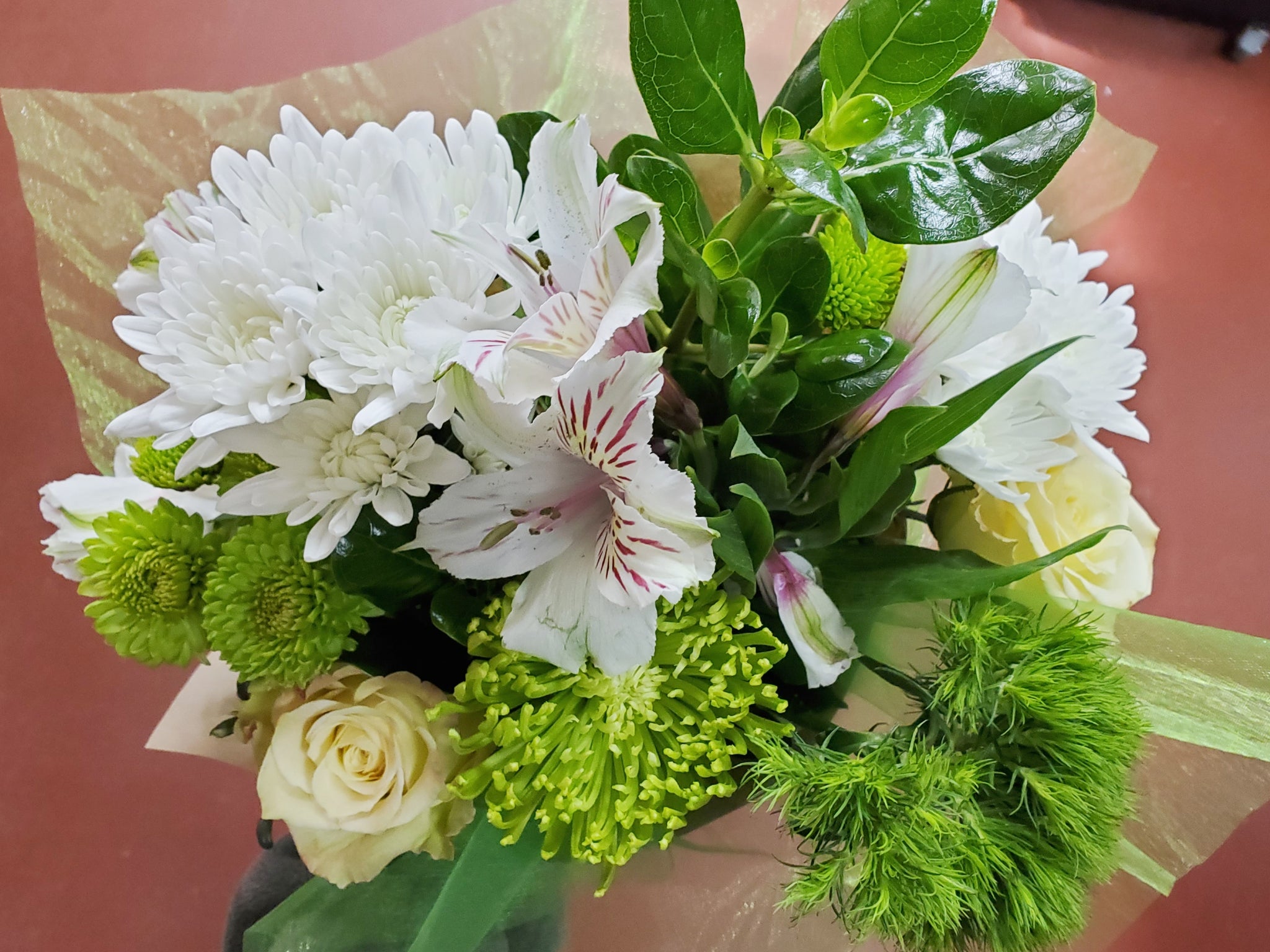 St. Patrick's Day Wrapped Flower Bouquet, Florist's Choice - E's Florals