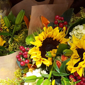 Fall Wrapped Flower Bouquet, Florist's Choice
