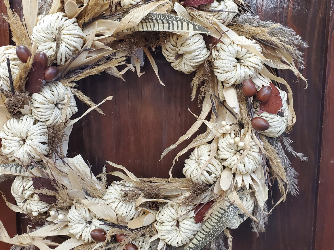 Fall Dried Floral Wreath/Halloween/Thanksgiving