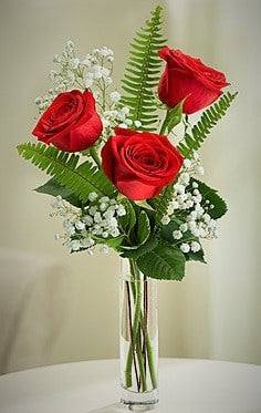 Valentine's Day Roses in Bud Vase