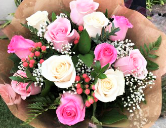 Valentine Roses Wrapped Bouquet