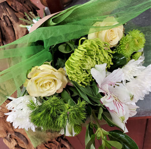 St. Patrick's Day Wrapped Flower Bouquet, Florist's Choice