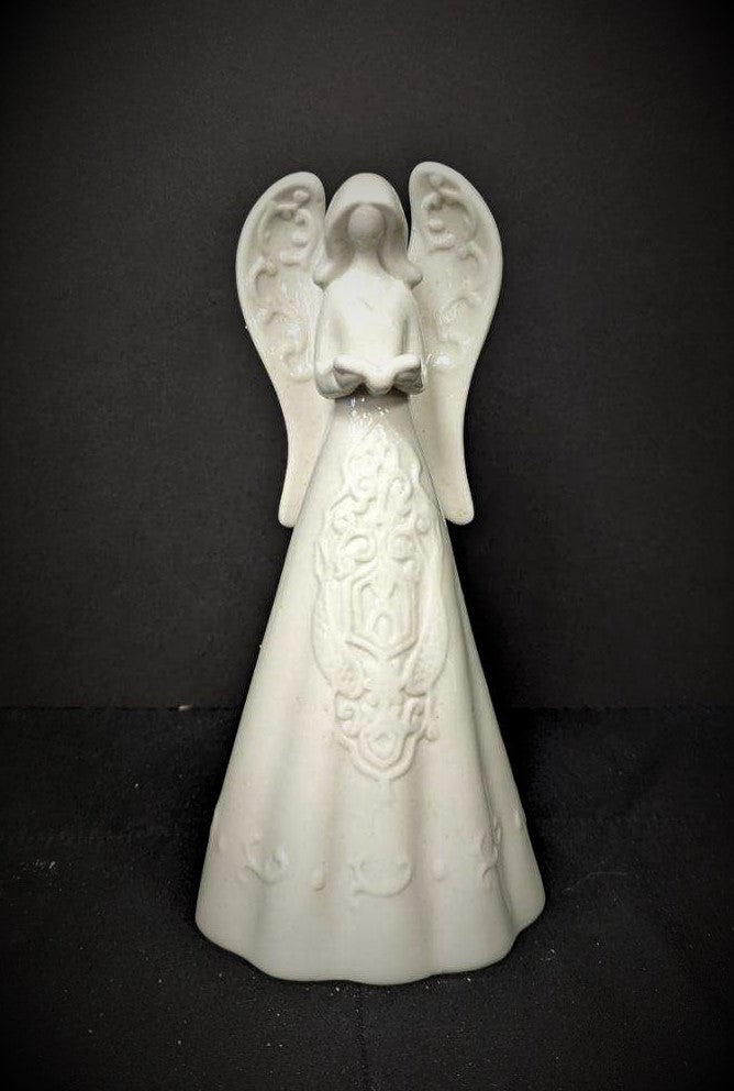 Porcelain Memorial Garden Angel Holding Book