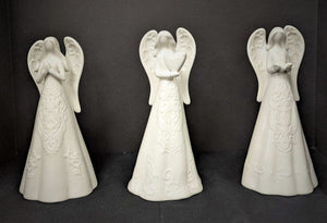 Porcelain Memorial Garden Angel Holding Heart