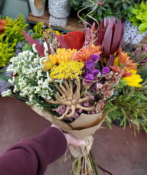 Thanksgiving Wrapped Fresh & Dried Flower Bouquet