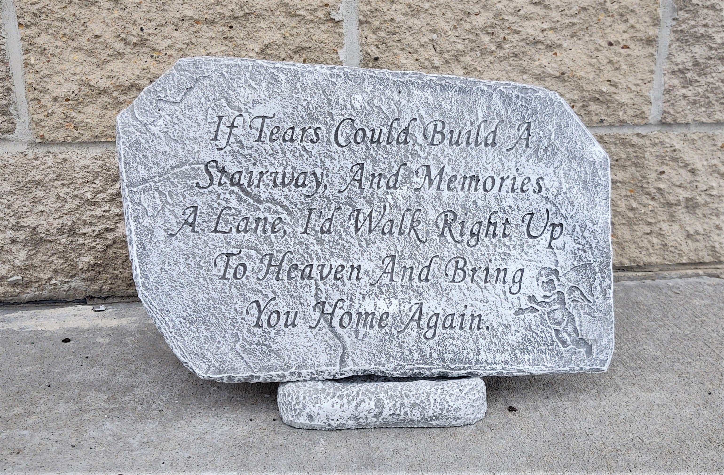 If Tears Memorial Stone Heart Outdoor Personalised Gravestone
