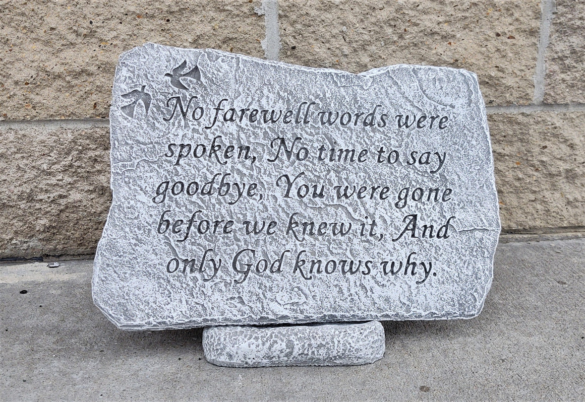 Memorial Garden Stone, No Farewell Words