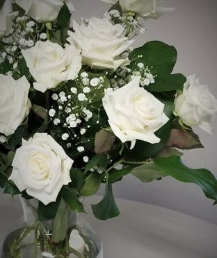 White Rose Bouquet, Standard (Medium-Stem)