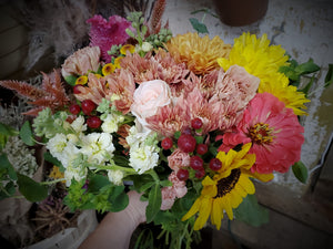 Fall Wrapped Flower Bouquet, Florist's Choice